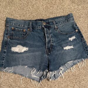 Aeropostale Boyfriend Distressed Denim Women Shorts festival summer raw hem